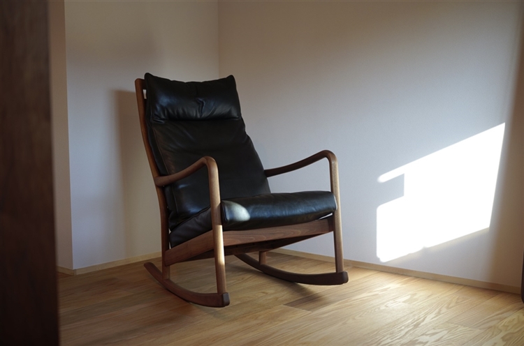 BLUE PRINT ROCKING CHAIR