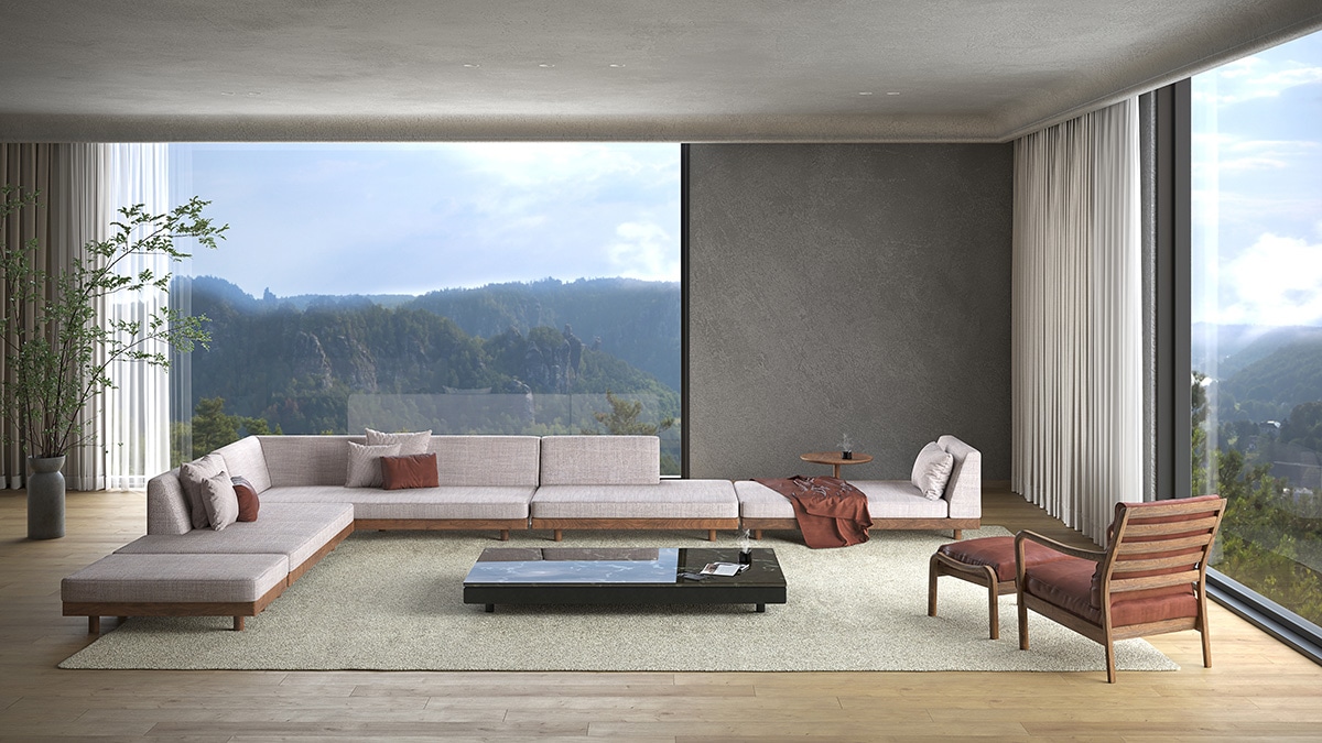 LAZY DANISH SOFA ダブルアーム 3 シーター 200