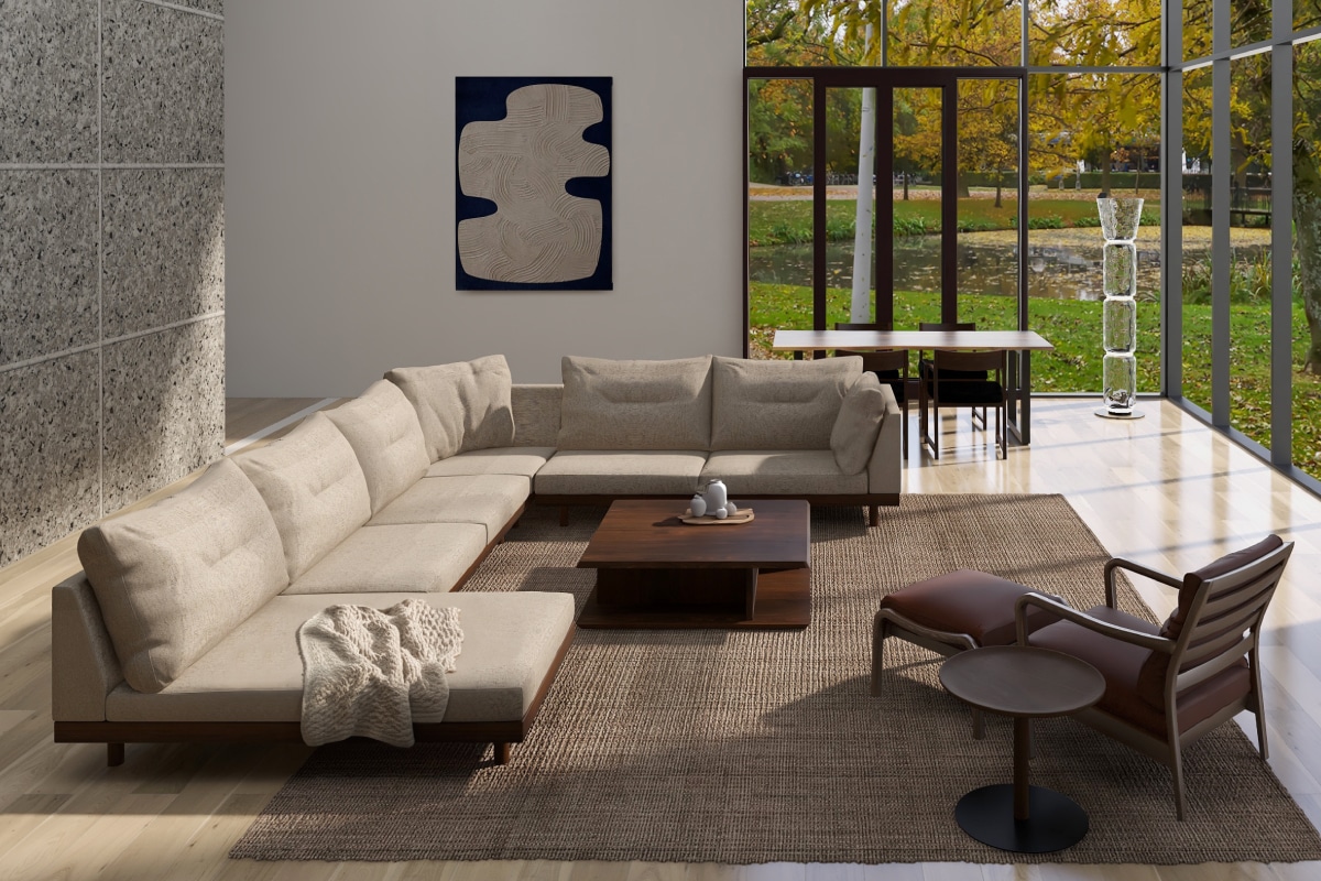 DANISH GRANDE SOFA ダブルアーム3シーター215