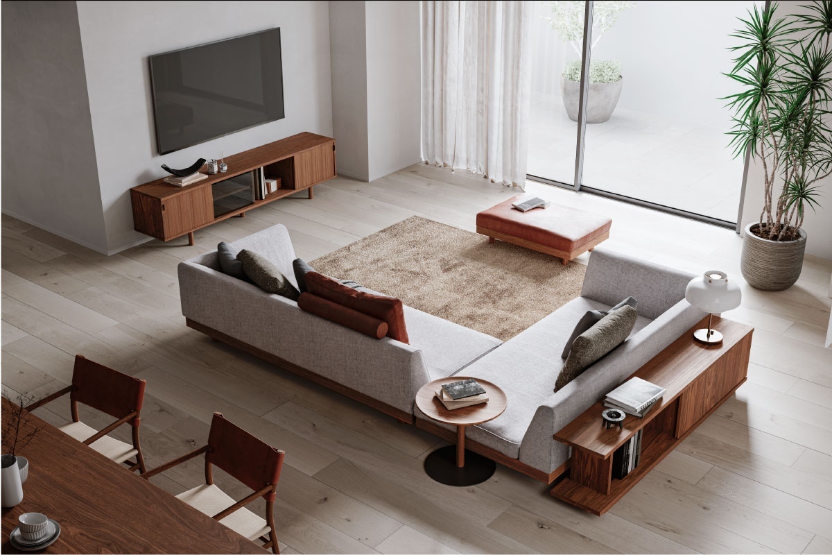 LAZY DANISH SOFA ダブルアーム 3 シーター 200