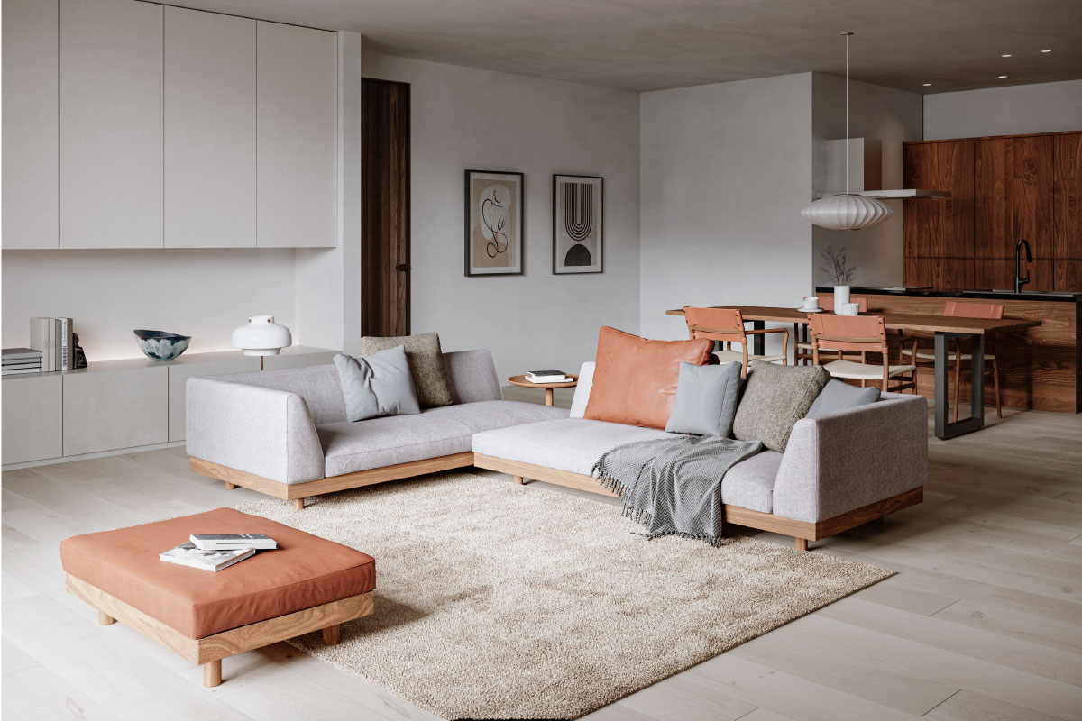 LAZY DANISH SOFA ダブルアーム 3 シーター 200