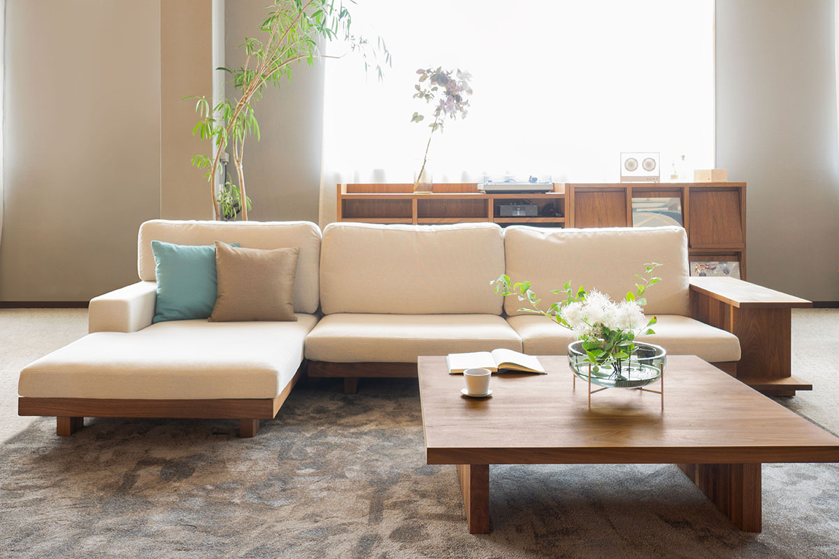 DANISH LOW LIVING TABLE W100cm x D100cm x H30cm