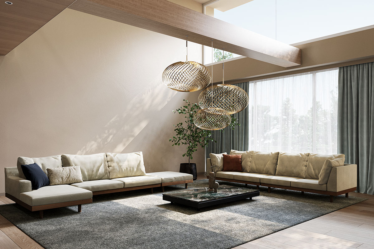 DANISH GRANDE SOFA ダブルアーム3シーター215